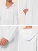 Solid Long Sleeve Hooded Loungewear Nightdress