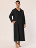 Solid Long Sleeve Hooded Loungewear Nightdress