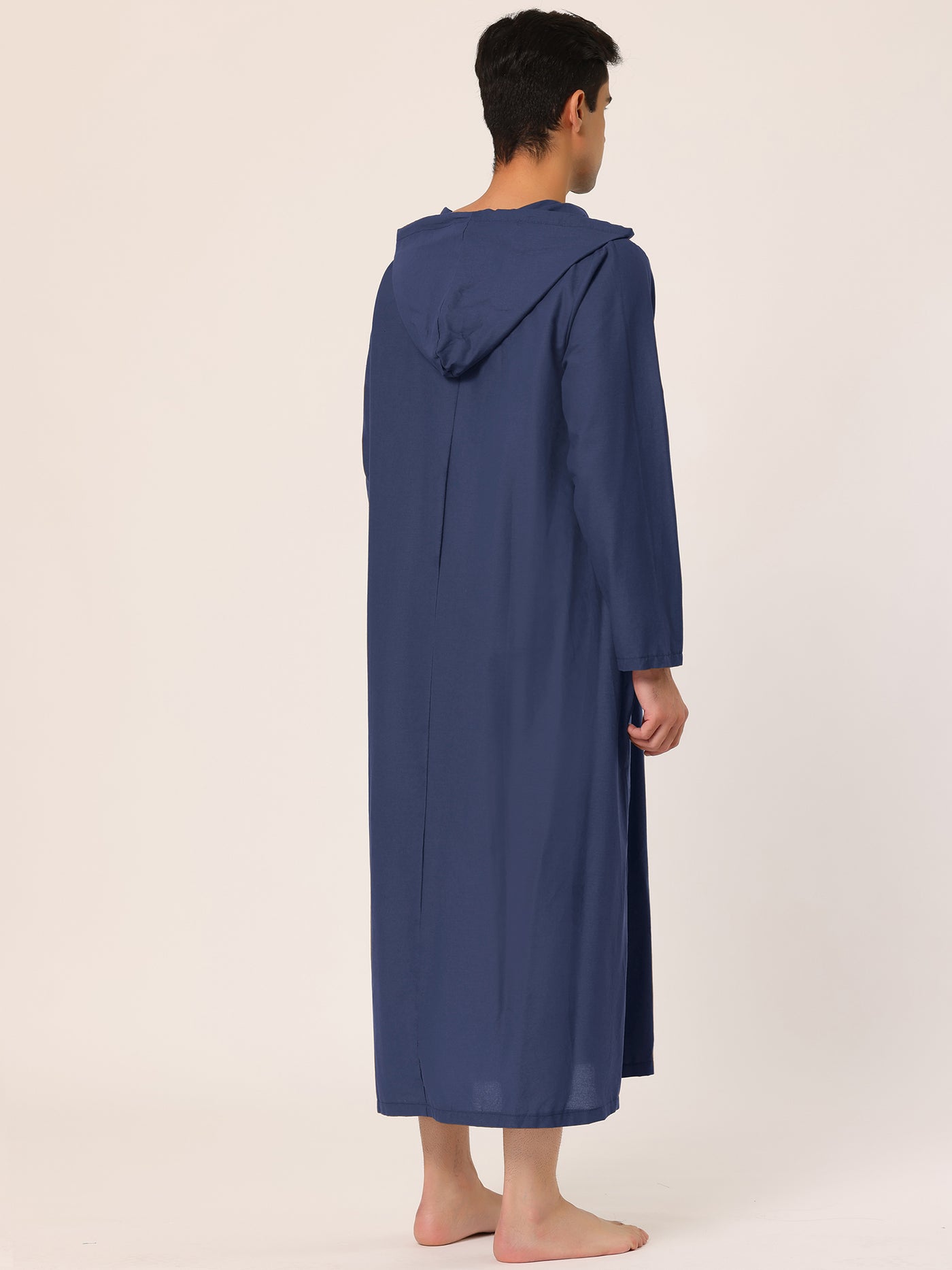 Bublédon Solid Long Sleeve Hooded Loungewear Nightdress