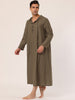 Solid Long Sleeve Hooded Loungewear Nightdress