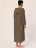 Solid Long Sleeve Hooded Loungewear Nightdress