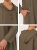 Solid Long Sleeve Hooded Loungewear Nightdress
