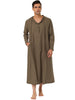 Solid Long Sleeve Hooded Loungewear Nightdress