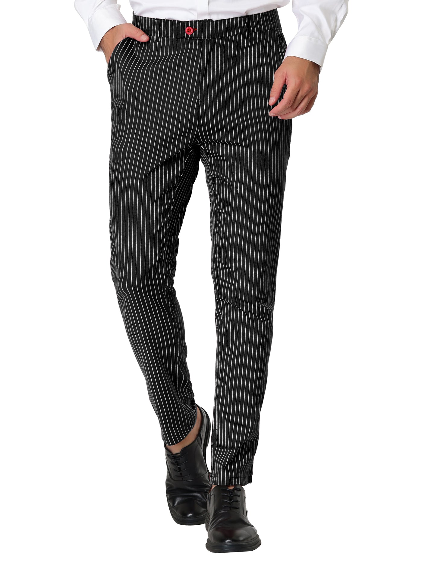 Bublédon Striped Formal Business Prom Dress Pants For Men