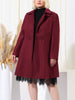 Knit X Line Peaked Lapel Long Sleeve Coat
