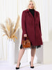 Knit X Line Peaked Lapel Long Sleeve Coat