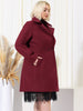 Knit X Line Peaked Lapel Long Sleeve Coat