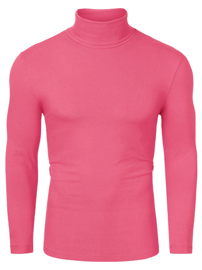 Solid Color Turtleneck Pullover Long Sleeve Shirt