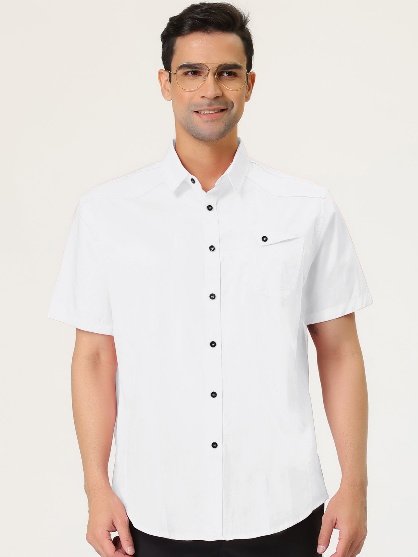 Bublédon Short Sleeve Button Down Smart Casual Work Shirt