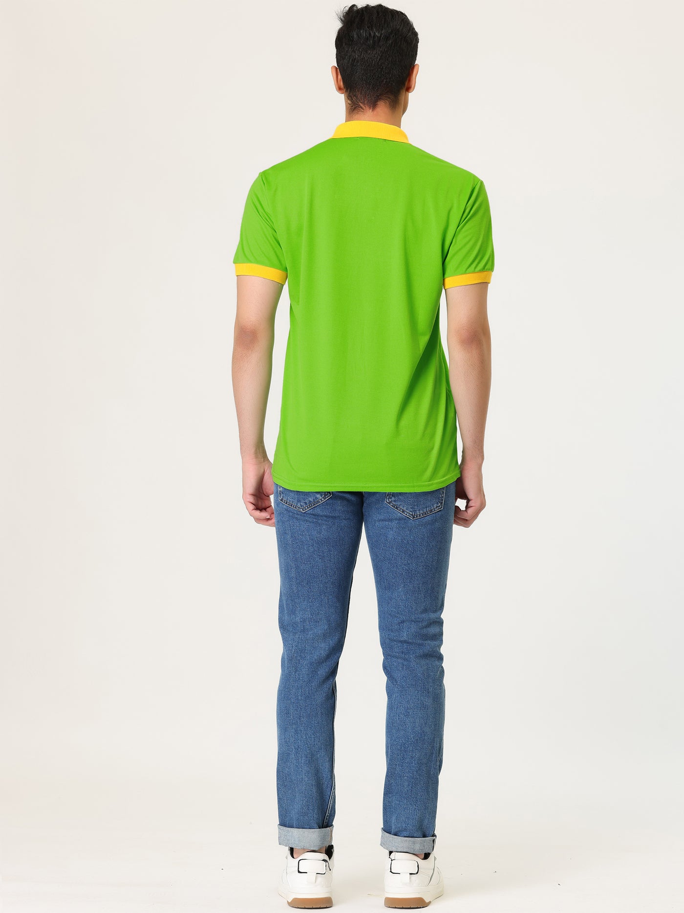 Bublédon Casual Short Sleeve Contrast Color Golf Polo T-Shirt