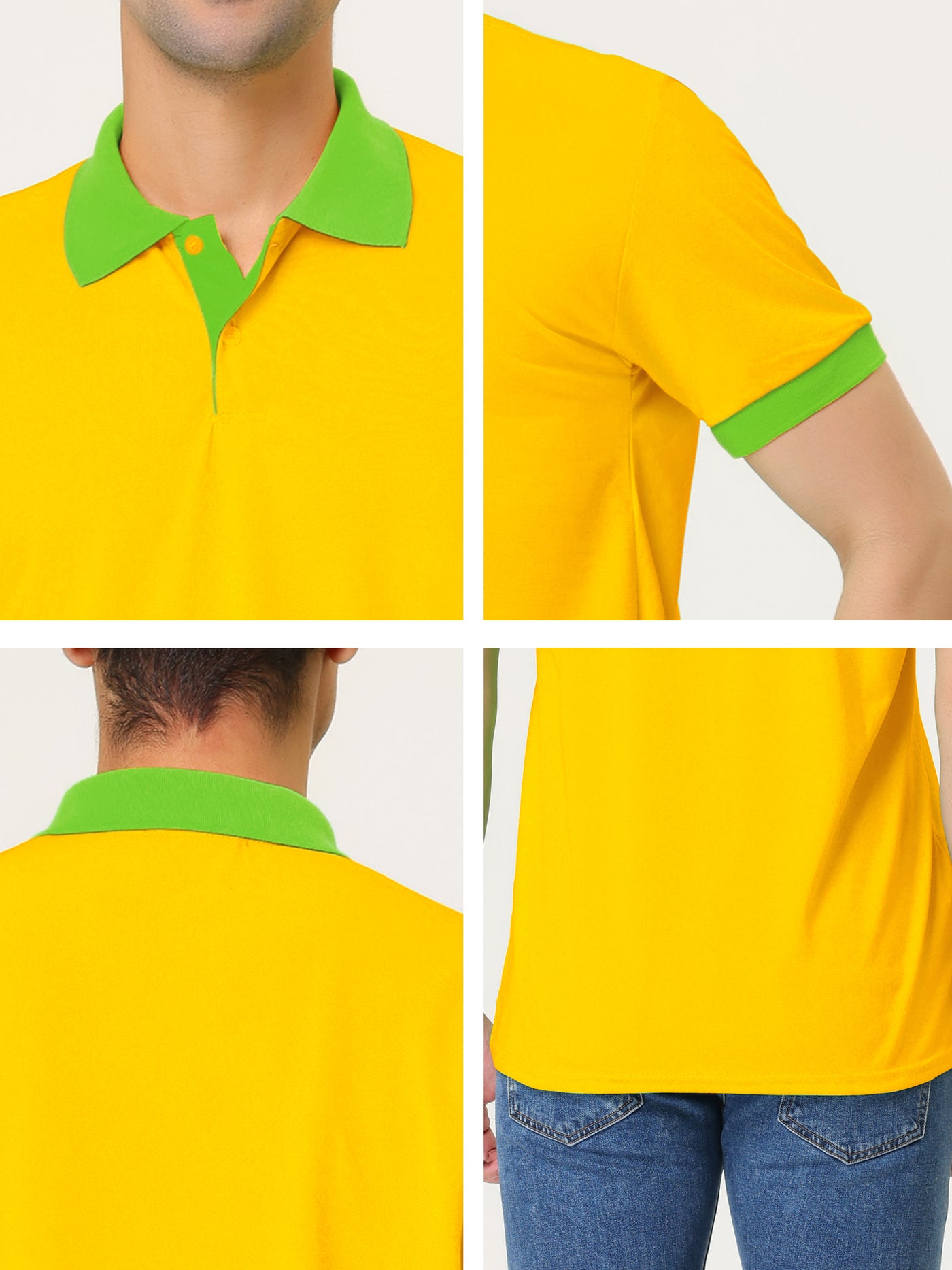 Bublédon Casual Short Sleeve Contrast Color Golf Polo T-Shirt