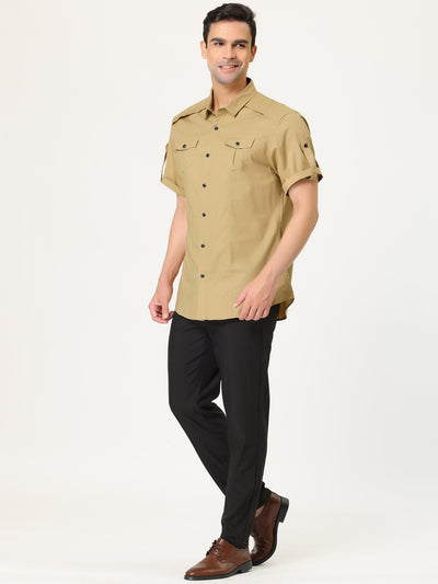 Classic Short Sleeve Button Smart Casual Cargo Shirt
