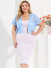 Spandex H Line Allover Short Sleeve Bolero