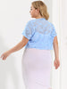Spandex H Line Allover Short Sleeve Bolero
