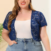 Spandex H Line Allover Short Sleeve Bolero