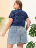 Spandex H Line Allover Short Sleeve Bolero
