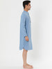 Banded Collar Henley Shirt Pajamas Robe Nightgown
