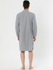 Banded Collar Henley Shirt Pajamas Robe Nightgown
