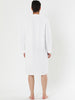 Banded Collar Henley Shirt Pajamas Robe Nightgown