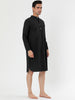 Banded Collar Henley Shirt Pajamas Robe Nightgown