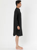 Banded Collar Henley Shirt Pajamas Robe Nightgown