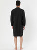 Banded Collar Henley Shirt Pajamas Robe Nightgown