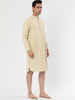 Banded Collar Henley Shirt Pajamas Robe Nightgown