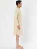 Banded Collar Henley Shirt Pajamas Robe Nightgown