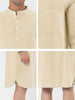 Banded Collar Henley Shirt Pajamas Robe Nightgown