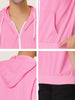 Lightweight Solid Color Zip Up Short Sleeve Hoodies