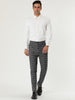Checked Printed Flat Front Plaid Business Pants