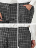 Checked Printed Flat Front Plaid Business Pants