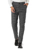 Checked Printed Flat Front Plaid Business Pants