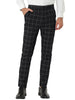 Casual Skinny Plaid Flat Front Business Dress Pants