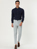 Casual Skinny Plaid Flat Front Business Dress Pants