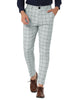 Casual Skinny Plaid Flat Front Business Dress Pants