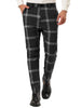 Casual Flat Front Checked Printed Business Trousers