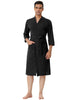 Solid Color V Neck 3/4 Sleeve Belt Waffle Bathrobe