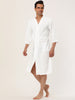 Solid Color V Neck 3/4 Sleeve Belt Waffle Bathrobe