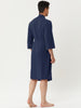 Solid Color V Neck 3/4 Sleeve Belt Waffle Bathrobe