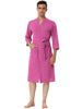 Solid Color V Neck 3/4 Sleeve Belt Waffle Bathrobe
