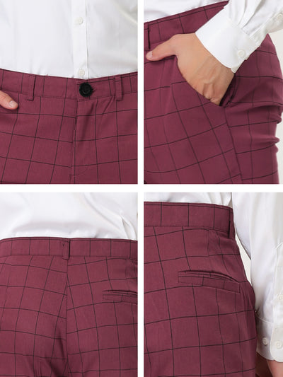 Classic Cotton Plaid Checked Business Dress Pants