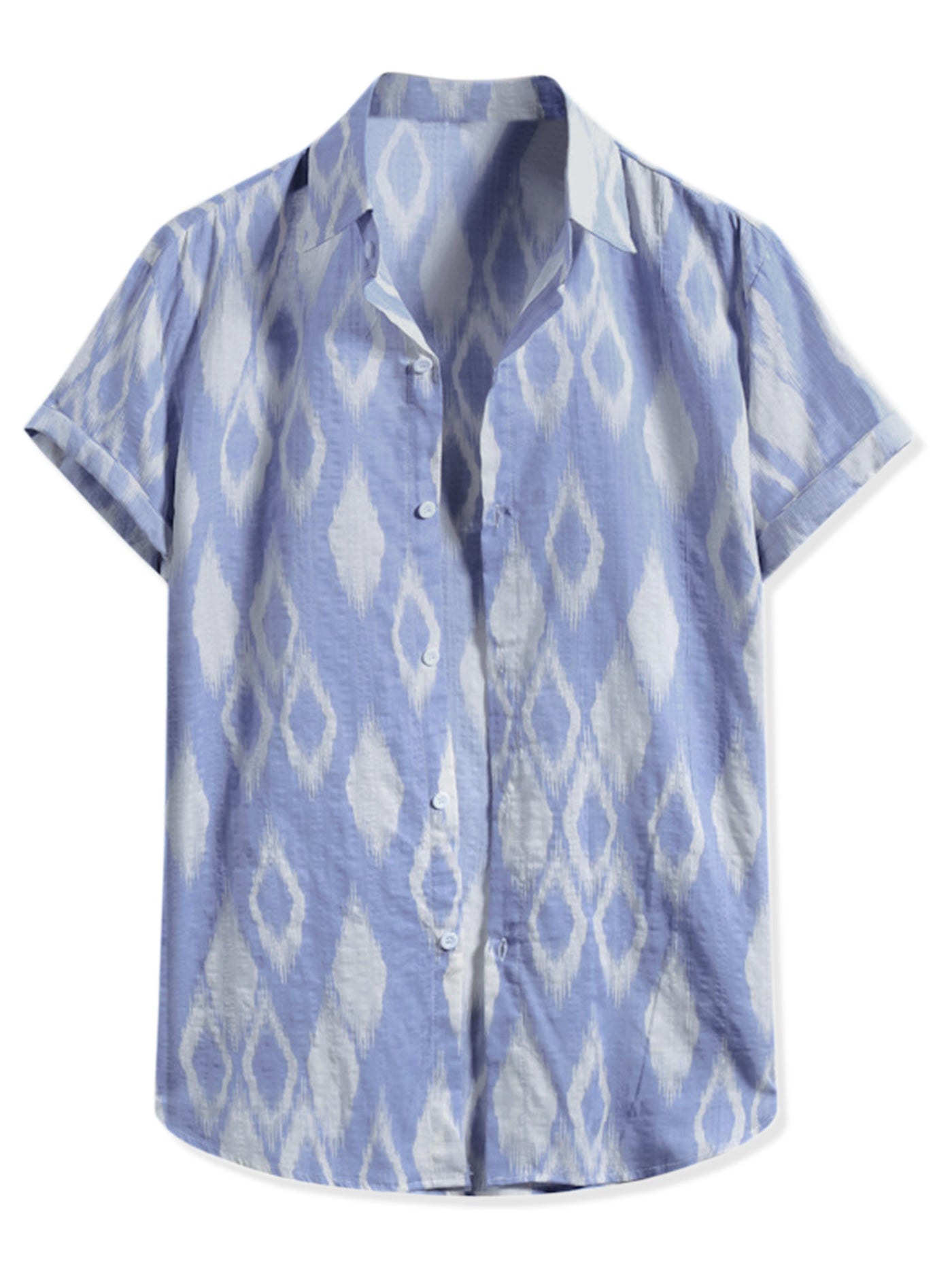 Bublédon Casual Lapel Summer Beach Hawaiian Printed Shirt