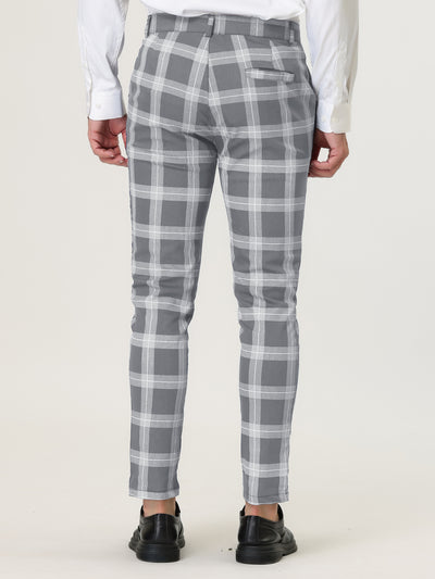Classic Plaid Dress Pants Chino Business Trousers