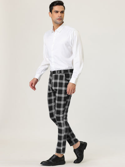 Classic Plaid Dress Pants Chino Business Trousers