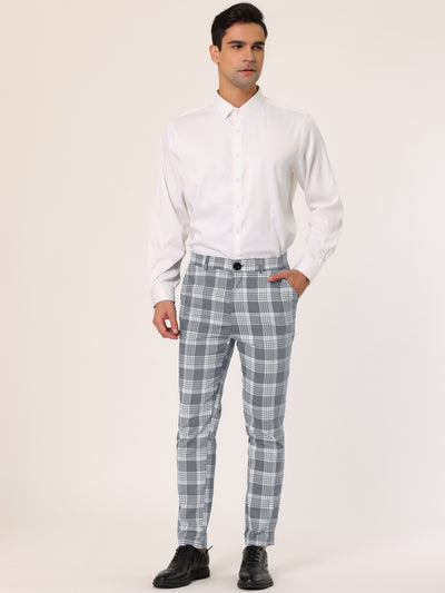 Skinny Casual Checkered Business Plaid Dress Pants