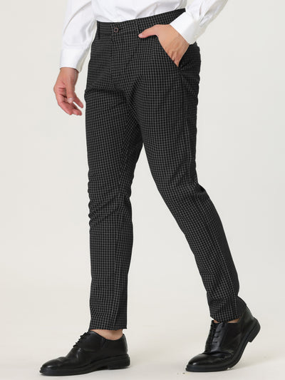 Smart Casual Checked Formal Plaid Dress Pants