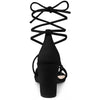 Perphy Chunky Heels Strappy Lace Up Sandals
