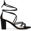 Perphy Chunky Heels Strappy Lace Up Sandals