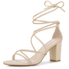 Perphy Chunky Heels Strappy Lace Up Sandals